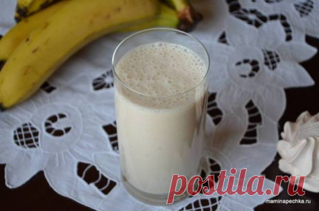 Кефир с бананом и зефиром