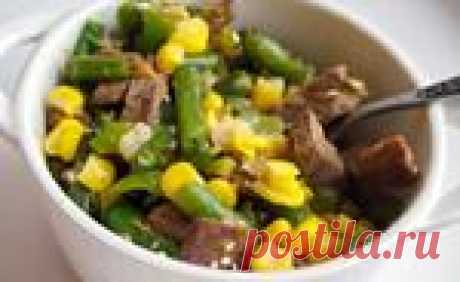 Теплый мясной салат