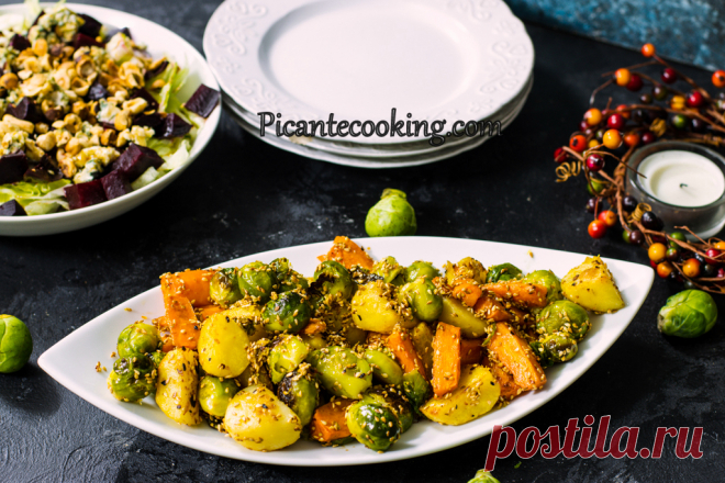 Запеченные овощи с кунжутом | Picantecooking