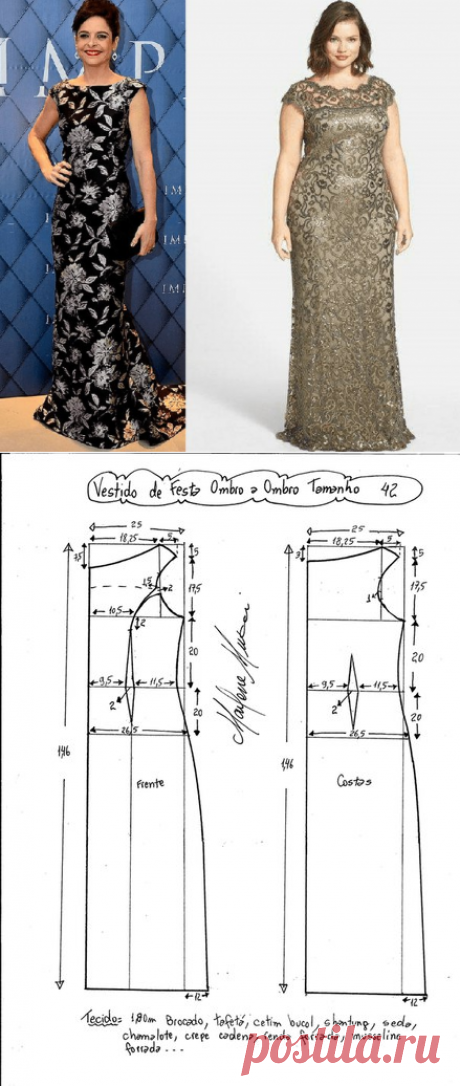 АТЕЛЬЕ дизайнерской одежды: шитье, выкройки.Платье Размеры 36-56 в файле PDF