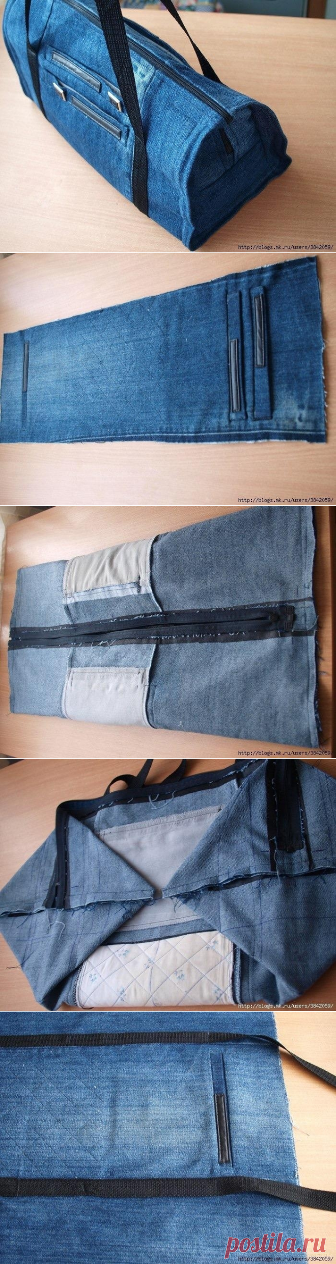 Дорожная сумка из старых джинсов — Сделай сам, идеи для творчества - DIY Ideas
