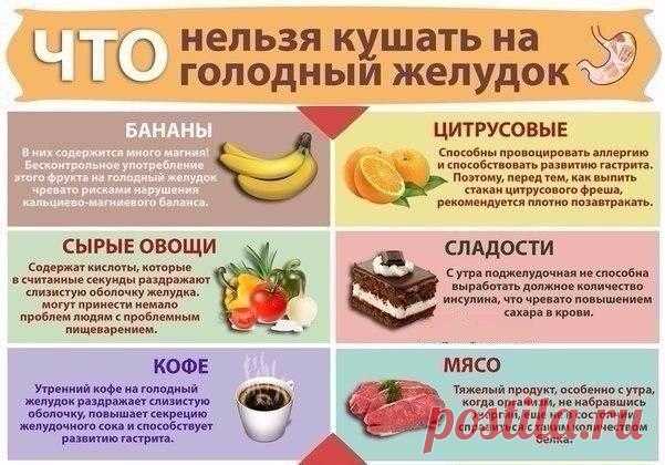 Что нельзя кушать на голодный желудок? 😇
