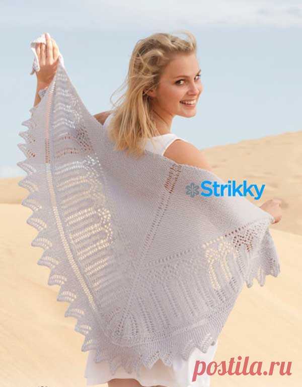Шаль «Butterfly Dance» от Drops Design, вязаная спицами | Strikky.ru