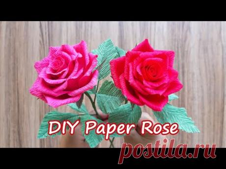 How To Make a Crepe Paper Rose / Paper Flowers / Góc nhỏ Handmade