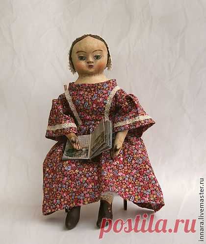 Кукла в старинном стиле "Барбара" - бордовый,старинная кукла,кукла в старинном стиле