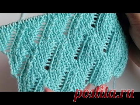 Ажурные узоры спицами. Красивый двухсторонний ажурный узор спицами