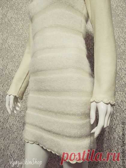 Вязаное платье " Даяна" - белый,однотонный,платье,платье вязаное,вязаное платье