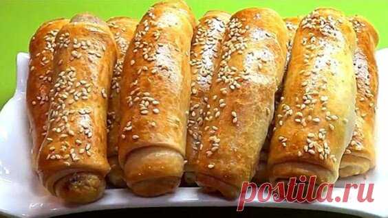 Трубочки с мясом . Жареные пирожки. Тесто для пирожков и пончиков.