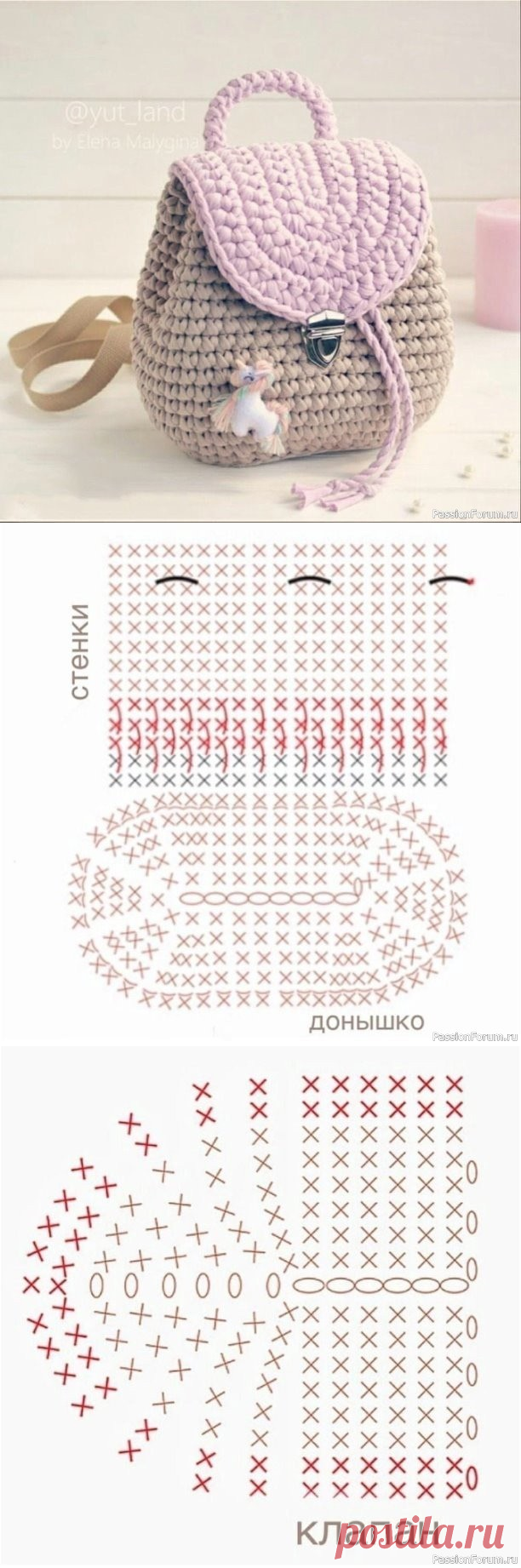 Стильная сумочка крючком. Схемы
