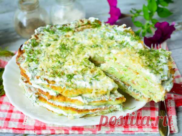 Закусочный торт из кабачков и капусты — рецепт с фото пошагово