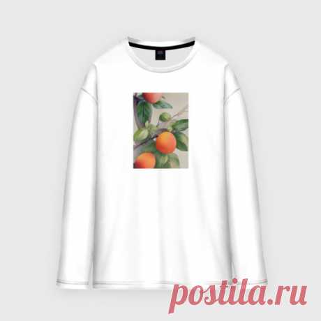 Мужской лонгслив oversize хлопок Абрикос арт Лонгслив — это футболка с длинным рукавом из дышащего, приятного для тела хлопка