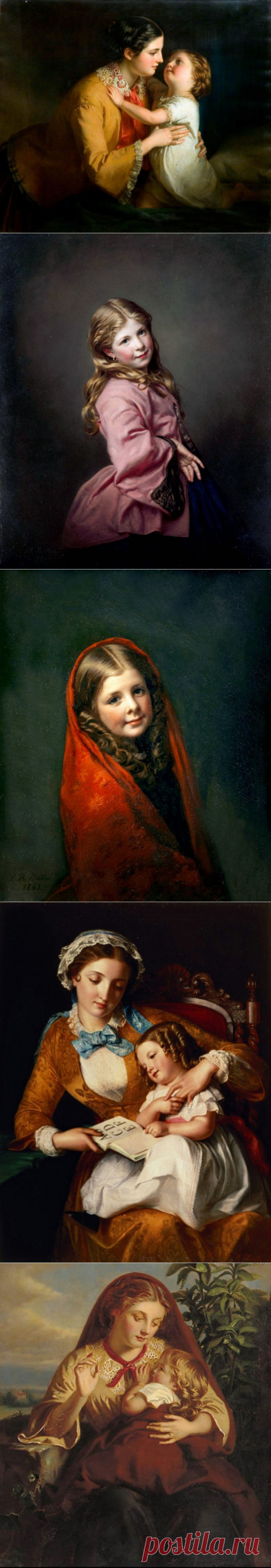 Samuel Baruch Halle (French, 1824-1889)... Замерла от счастья я сегодня ночью… Просто мне подумалось &quot;У меня есть Дочка!&quot;