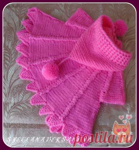 Вязание крючком и спицами/Crochet and knitting: Вяжем спицами - розовая накидка для девочки
