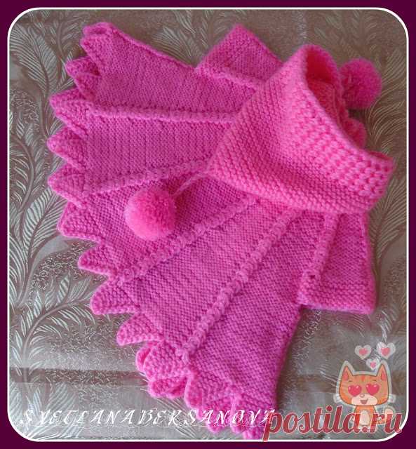 Вязание крючком и спицами/Crochet and knitting: Вяжем спицами - розовая накидка для девочки