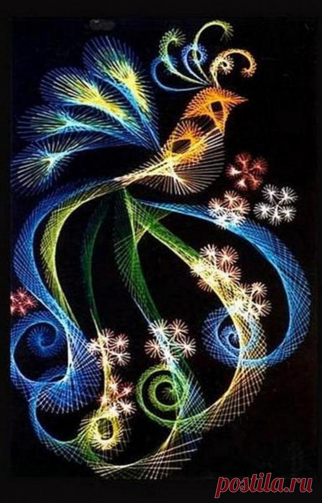 Необычные виды вышивки: нитяная графика