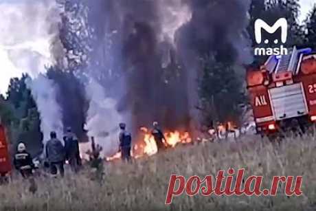 Появилось видео с места падения самолета в Тверской области. В сети появилось видео с места падения бизнес-джета в Тверской области. Соответствующий ролик опубликовал Telegram-канал Mash. На кадрах видны несколько пожарных автомобилей. Спасатели занимаются тушением места возгорания. Помимо того, очевидцы опубликовали кадры с горящими обломками самолета.