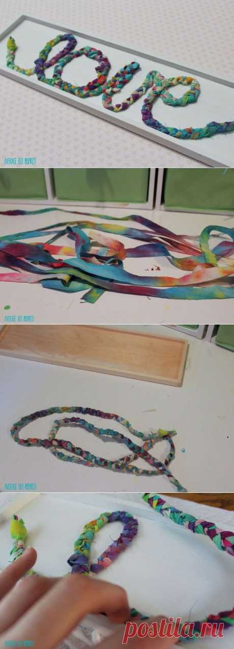 How to Use Fabric Scraps for A Cute Braided Fabric Sign! | Hometalk