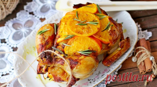 Курица, фаршированная апельсинами , пошаговый рецепт с фото