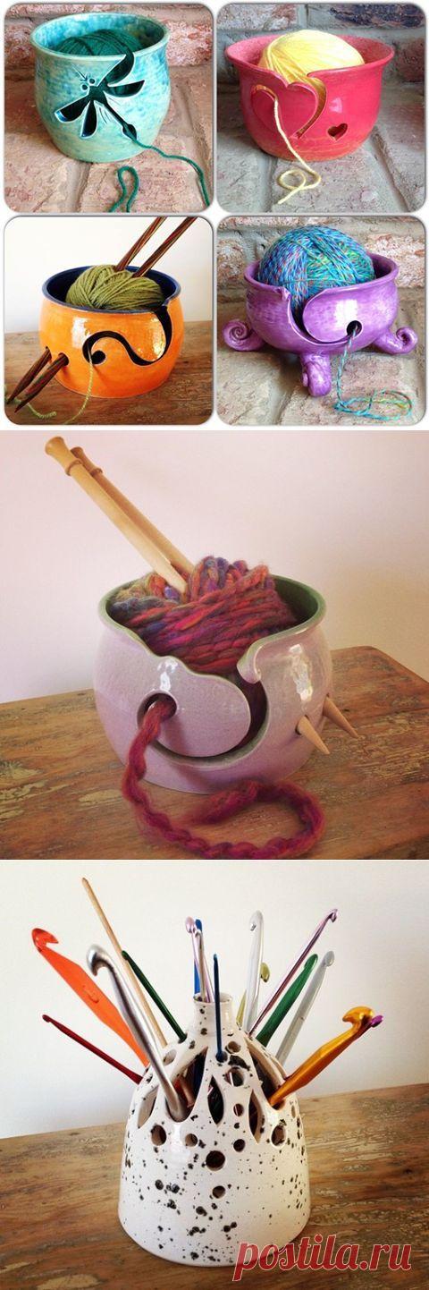 Удобное кашпо для мотка ниток