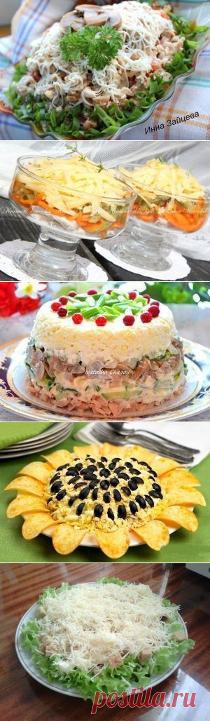 7 Рецептов приготовления ВКУСНЕЙШИХ САЛАТОВ! -Great Food • Лучшие Рецепты
