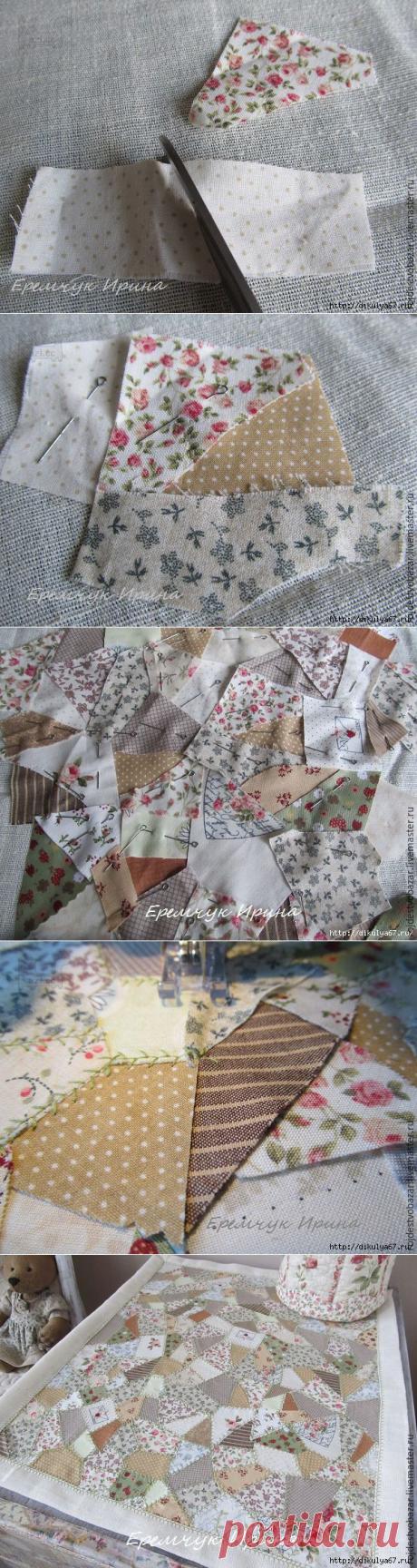 Коврик-панно из лоскутов