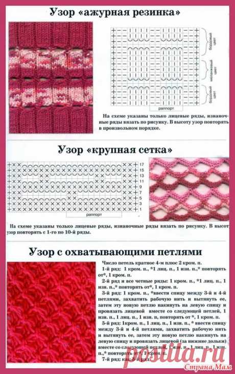 Узоры спицами - Вязание - Страна Мам