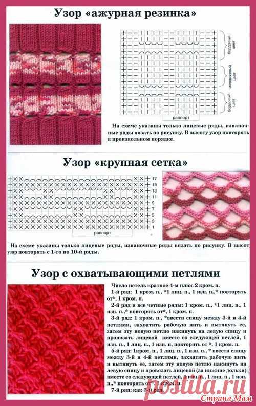 Узоры спицами - Вязание - Страна Мам