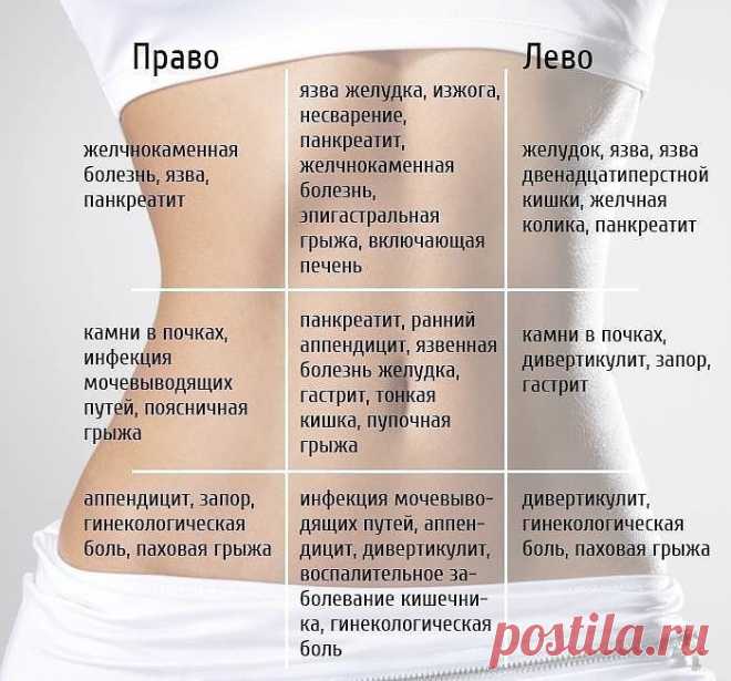 Карта боли живота