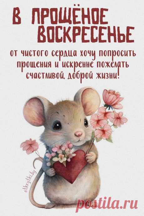 В этот день воскресный
Прошу у Вас прощения,
Пусть уйдут обиды
От нас без промедления!