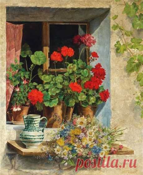 Паула Вильдхак (Paula Wildhack, 1872-1955) - австрийская художница.
"На окне" (At the Window).