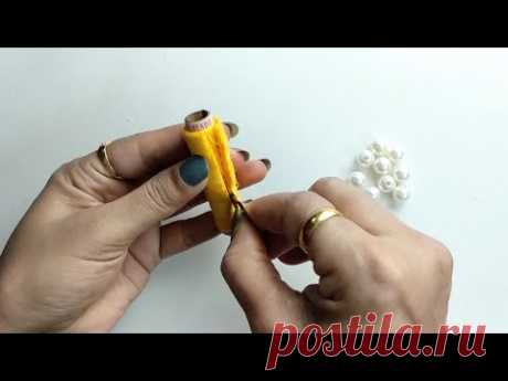 Sewing thread hand embroidery, Easy amazing flower making trick idea for dresses, kurti, and blouse