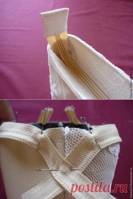 вшиваем молнию в сумку