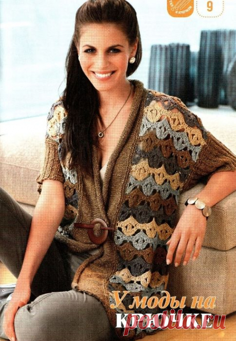 Полосатый жакет крючком