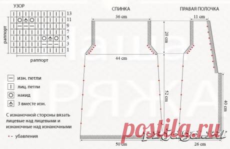 Длинный вязаный жилет с текстурным узором