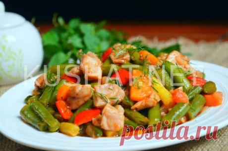Стручковая фасоль с курицей. Пошаговый рецепт с фото - Кушать нет