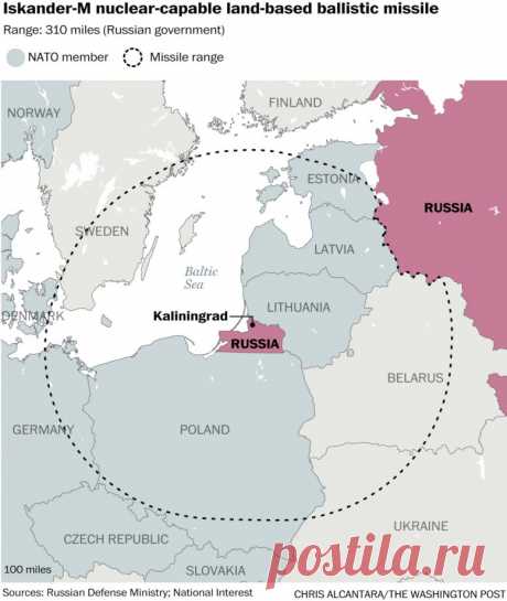 WASHINGTON POST ПОКАЗАЛА, КТО В ЕВРОПЕ В ЗОНЕ ПОРАЖЕНИЯ РОССИЙСКИХ РАКЕТ