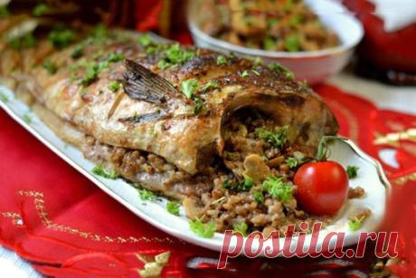 Фаршированная рыба гречкой и грибами — МОЯ КУХНЯ