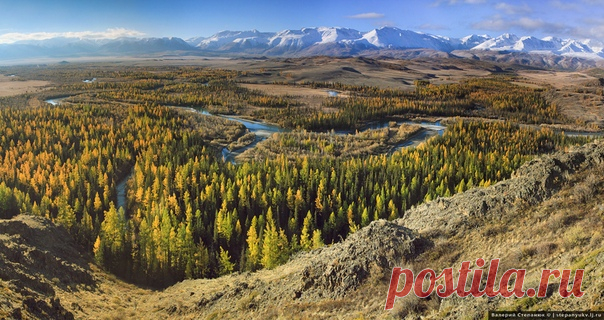 Утренняя панорама реки Чуя, Курайская степь, республика Алтай. Автор фото – Валерий Степанюк: nat-geo.ru/photo/user/114904/ Доброе утро!