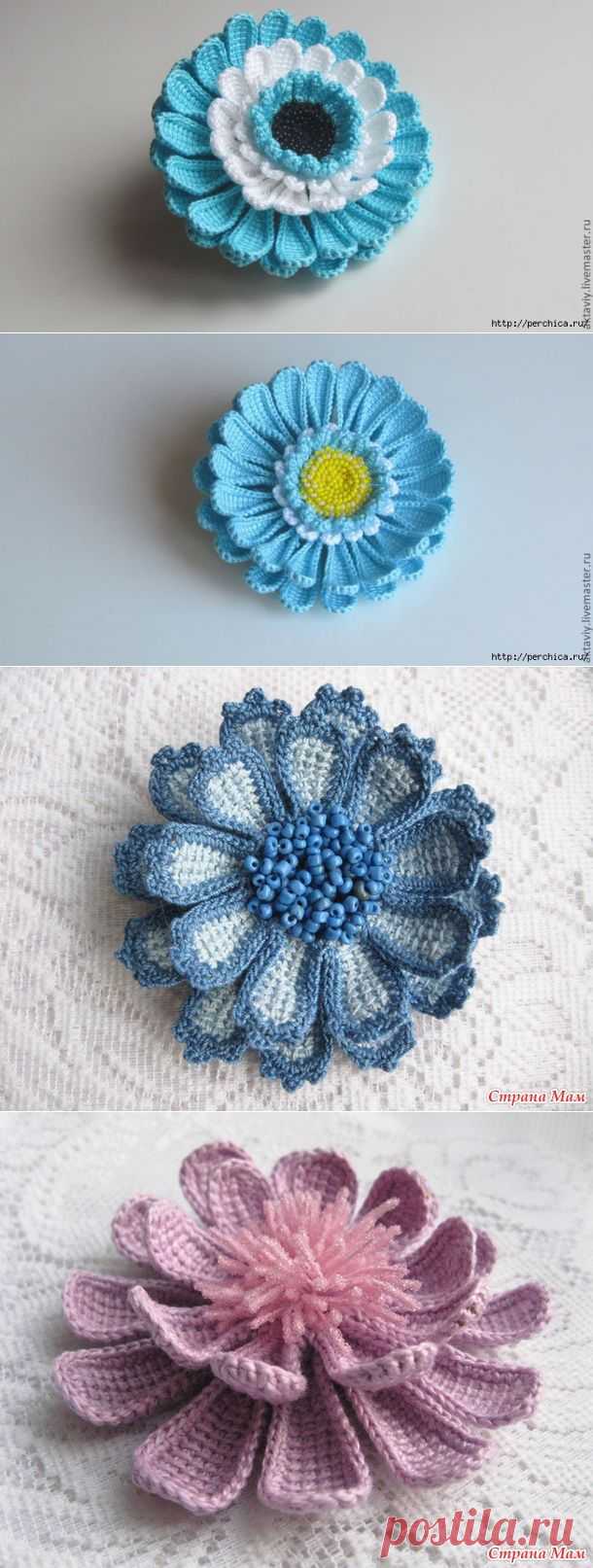 Гербера тунисским вязанием.