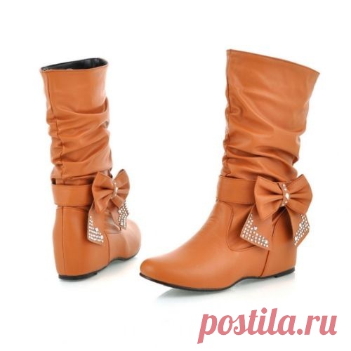 NEW Womens Shoes Knee High Mid Calf Round Toe Flat Slouch Comfort Casual Boots | eBay