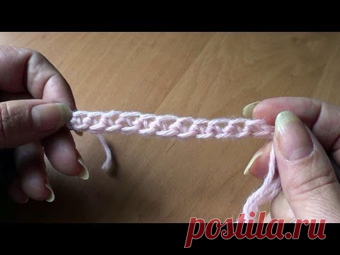 Эластичный наборный край из столбиков без накида и без набора воздушных петель