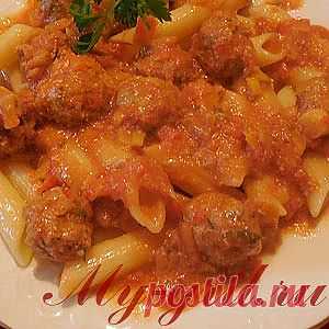 Макароны с фрикадельками