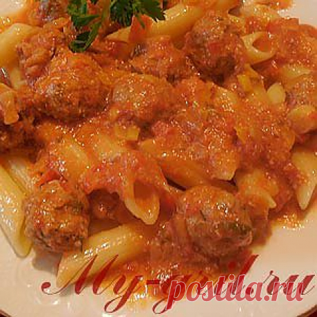 Макароны с фрикадельками