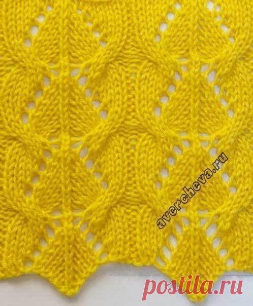 Узор

Схема узора :

В схеме указаны только лицевые ряды, в изнаночных рядах все петли вязать по рисунку. Накиды вязать изнаночными.

Раппорт узора 17 петель в ширину.В высоту повторяем с 1-го по 14 ряд.

Условные обозначения к схеме:

-изнаночная

ПУСТАЯ КЛЕТОЧКА- лицевая

накид

петли вместе лицевой, 2-я по центру (Снять две петли не провязывая как при лицевом вязании, нить за работой, провязать 3-ю петлю лицевой ,ввести левую спицу в снятые петли, накинуть их на провяза...