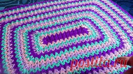 Коврик прямоугольный.Утилизируем остатки пряжи.Вязание крючком.Crochet And Knitting