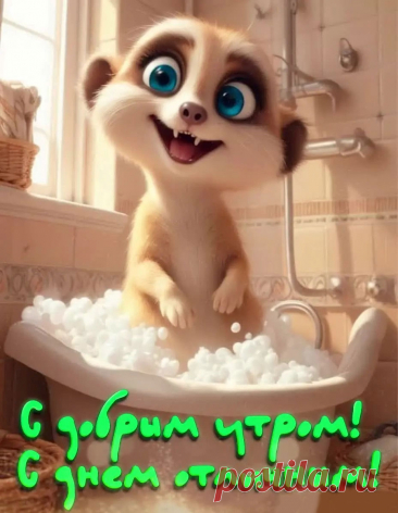 Прикольная картинка с добрым утром и днем