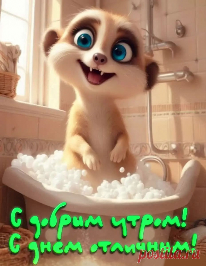 Прикольная картинка с добрым утром и днем