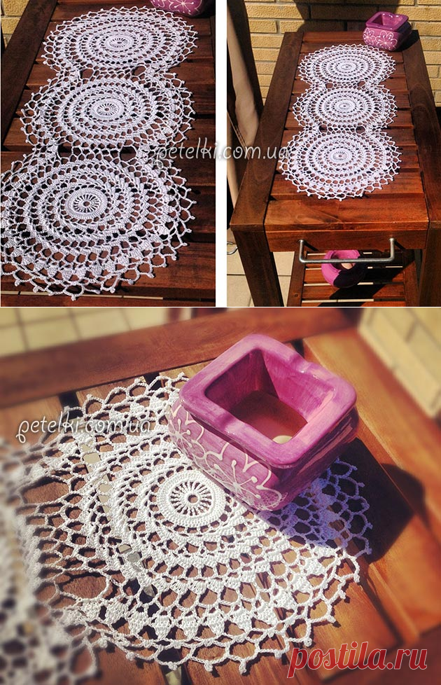 Салфетка-дорожка крючком. Схемы вязания - Nebka.Ru
