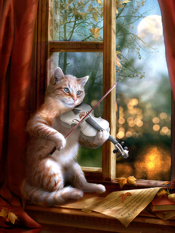 animation, cat, gif animated, gif анимация, illustranion, mira, анимации, анимация, блеск, гифка, картина, кот, листопад, мои анимации, надписи, открытки, текст штамп, футажи