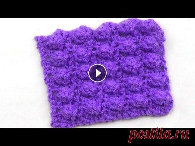 Несложный узор с попкорном   Uncomplicated popcorn pattern Несложный узор с попкорном подходит как для вязания изделий целиком, так и для отделки.Схема к уроку - *********************************Подпишитесь на...